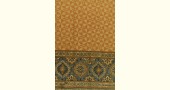 Ajrakh Block Printed Handloom Cotton Dupatta - Yellow