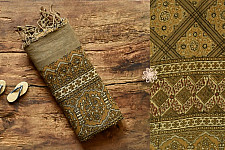 Grishma . ग्रीष्‍म | Ajrakh Block Print Handloom Cotton Dupatta