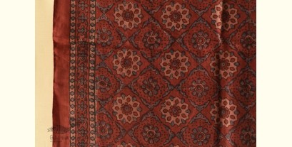 Ajrakh Printed Mulberry Silk Stole - K