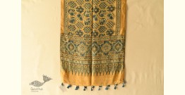 Ajrakh Printed Mulberry Silk Stole - D