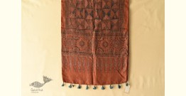 Ajrakh Printed Mulberry Silk Stole - F