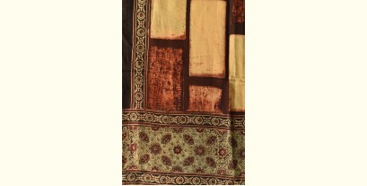 Ajrakh Printed Mulberry Silk Stole - G
