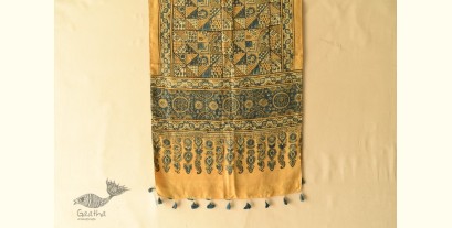 Ajrakh Printed Mulberry Silk Stole  - H