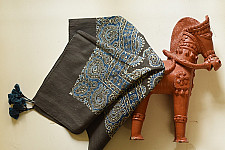 Neelanjana . नीलांजना ~ Square Ajrakh Cotton Scarf - A