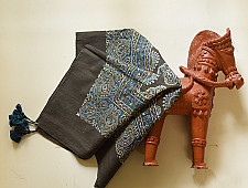 Neelanjana . नीलांजना ~ Square Ajrakh Cotton Scarf - A