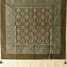 Neelanjana . नीलांजना ~ Square Ajrakh Cotton Scarf - A