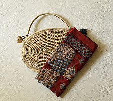 Amoha . अमोहा | Ajrakh Block Printed Cotton Red Stole