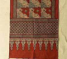 Amoha . अमोहा | Ajrakh Block Printed Cotton Red Stole