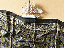 Anagi | Natural Dyed Ajrakh - Modal Silk Stole - Fish Motif