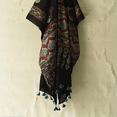 Sakhi . सखी ⁂ Ajrakh Block Printed Pure Cotton Dupatta - 06