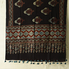 Sakhi . सखी ⁂ Ajrakh Block Printed Pure Cotton Dupatta - 06
