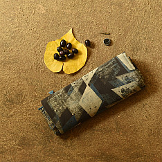 Charu . चारु | Ajrakh Block Print - Mul Mul Cotton Dark Brown Saree