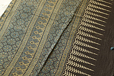 Charu . चारु | Ajrakh Block Print - Mul Mul Cotton Dark Brown Saree