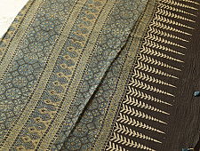 Charu . चारु | Ajrakh Block Print - Mul Mul Cotton Dark Brown Saree