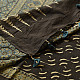 Online Ajrakh Block Print - Mul Mul Cotton Dark Brown Saree