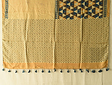 Ajrakh Mulberry Silk Dupatta | Natural dyed - Light Yellow