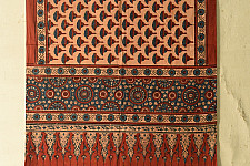 Amoha . अमोहा | Ajrakh Printed - Flower Motif Cotton Stole