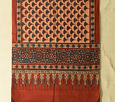 Amoha . अमोहा | Ajrakh Printed - Flower Motif Cotton Stole