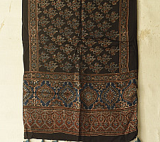 Anagi | Natural Dyed Ajrakh Block Printed - Modal Silk Stole