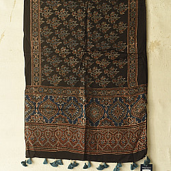 Anagi | Natural Dyed Ajrakh Block Printed - Modal Silk Stole
