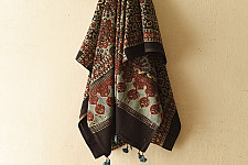Sakhi . सखी ⁂ Ajrakh Block Printed Pure Cotton Dupatta (17)