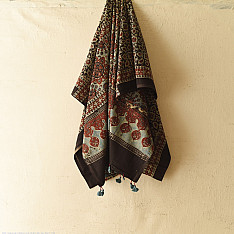 Sakhi . सखी ⁂ Ajrakh Block Printed Pure Cotton Dupatta - 17