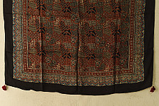 Neelanjana . नीलांजना ~ Ajrakh Block Printed Square Modal Silk Scarf