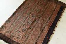 Ajrakh Block Printed - Mulberry Silk Saree