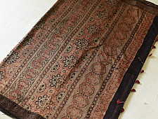 Ajrakh Block Printed - Mulberry Silk Saree