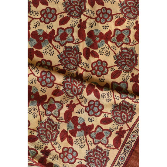 shop Mulberry Silk Saree ~ Ajrakh Block Prints