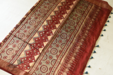 Mulberry Silk Saree ~ Ajrakh Block Prints