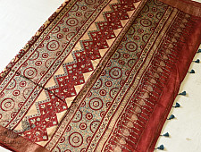 Mulberry Silk Saree ~ Ajrakh Block Prints