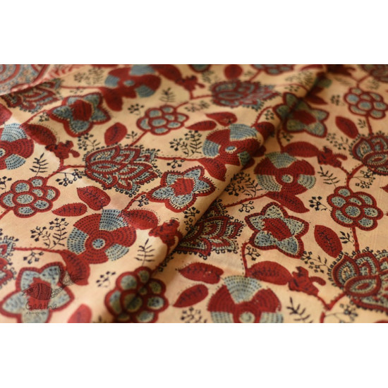 shop Ajrakh Ajrakh Mulberry Silk SareeAjrakh Mulberry Silk Saree - Flower Block Prints