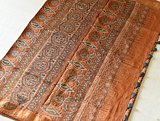 Natural Dyed Mulberry Silk Saree With Ajrakh Block Prints