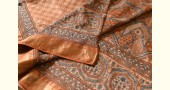 shop Natural Dyed Mulberry Silk Saree With Ajrakh Block Prints
