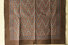 Neelanjana . नीलांजना ~ Ajrakh Cotton - Brown Zig Zag Scarf