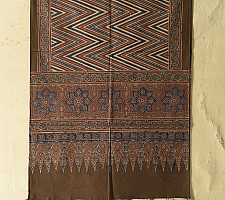 Amoha . अमोहा | Hand Block Printed - Ajrakh Cotton brown Stole