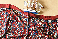 Anagi | Natural Dyed Ajrakh Prints - Modal Silk Stole ~ Red