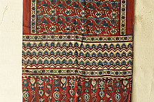Anagi | Natural Dyed Ajrakh Prints - Modal Silk Stole ~ Red