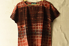 Natural Dyed ~ Ajrakh Printed Cotton Bat Wings Sleeve Top