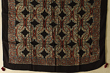 Neelanjana . नीलांजना ~ Ajrakh Block Printed - Square Modal Silk Scarf - B