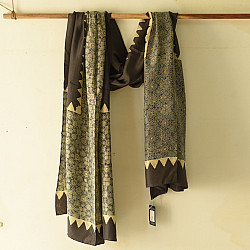 Ajrakh Mulberry Silk Dupatta | Natural dyed - G