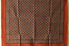 Neelanjana . नीलांजना ~ Square Ajrakh Cotton Red Scarf