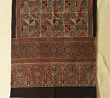 Amoha . अमोहा | Ajrakh Block Printed - Black Cotton Stole