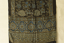 Anagi | Natural Dyed Ajrakh Block Printed Modal Silk Stole