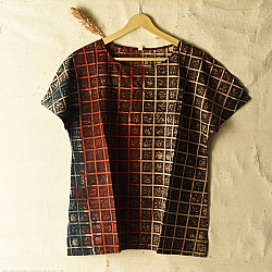 Natural Dyed ~ Ajrakh Cotton Top - A