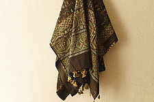 Sakhi . सखी ⁂ Ajrakh Block Printed Pure Cotton Dupatta - 27