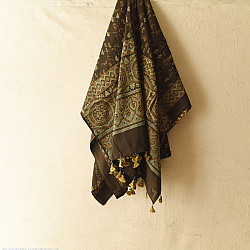 Sakhi . सखी ⁂ Ajrakh Block Printed Pure Cotton Dupatta - 27