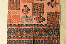 Amoha . अमोहा | Ajrakh Block Printed Cotton Beige Stole