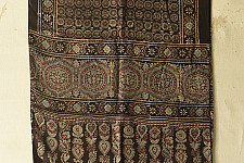 Anagi | Natural Dyed Ajrakh - Modal Silk Black Stole